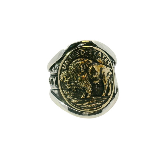 The Buffalo Nickel Cigar Ring from King Baby Studio. $540 at Lux Bond & Green.
