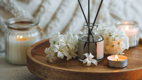 Candles and a diffuser.