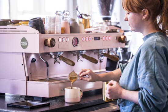 The coffee area inside Small State Provisions