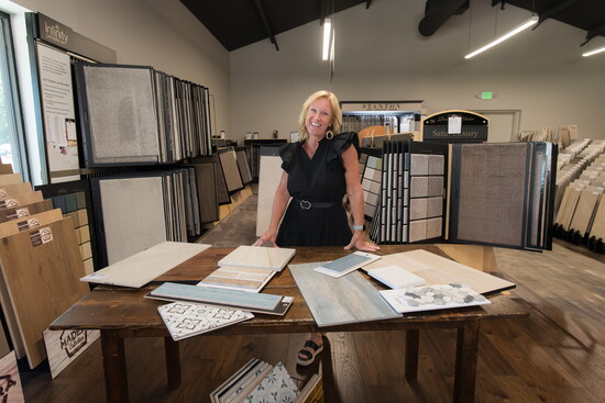 Colleen Holt in Lakeside Floors showroom