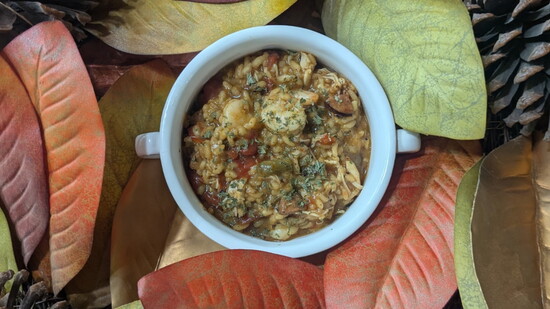 This warm and cozy Jambalaya Risotto is autumn perfection.